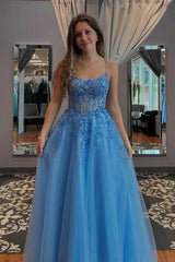 Beaded Tulle A-Line Sweetheart Sleeveless Lace-Up Floor-Length Prom Gown