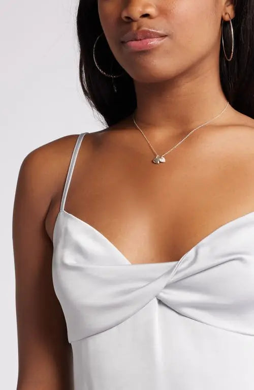 Cowl Neck A-Line Satin Slip Mini Homecoming Dress | Adjustable Straps & Side Slit Party Dress for Weddings, Parties & Bridal Events