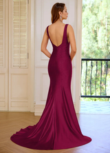 Deep V-neck Mermaid Prom Dress Elegant Sleeveless V-Neck Mermaid Gown with All-Over Sequin Embroidery