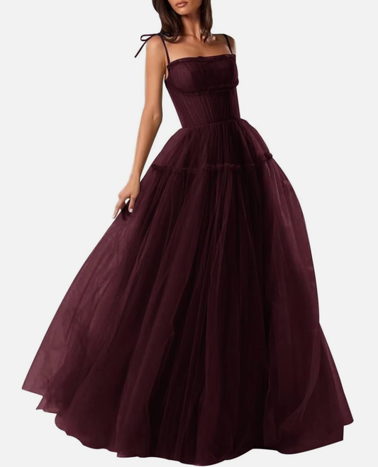 Women's Tulle Prom Homecoming Dress Long A Line Foraml Evening Party Gowns Formal Prom Dresses