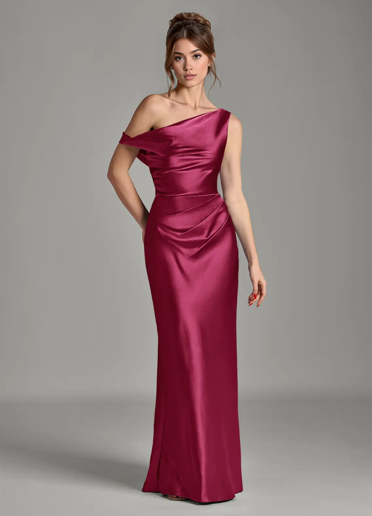 Women's Mermaid Off the Shoulder Metallic Satin Dress Silky Evening Gown for Wedding Formal Party Bridesmaid Dresses