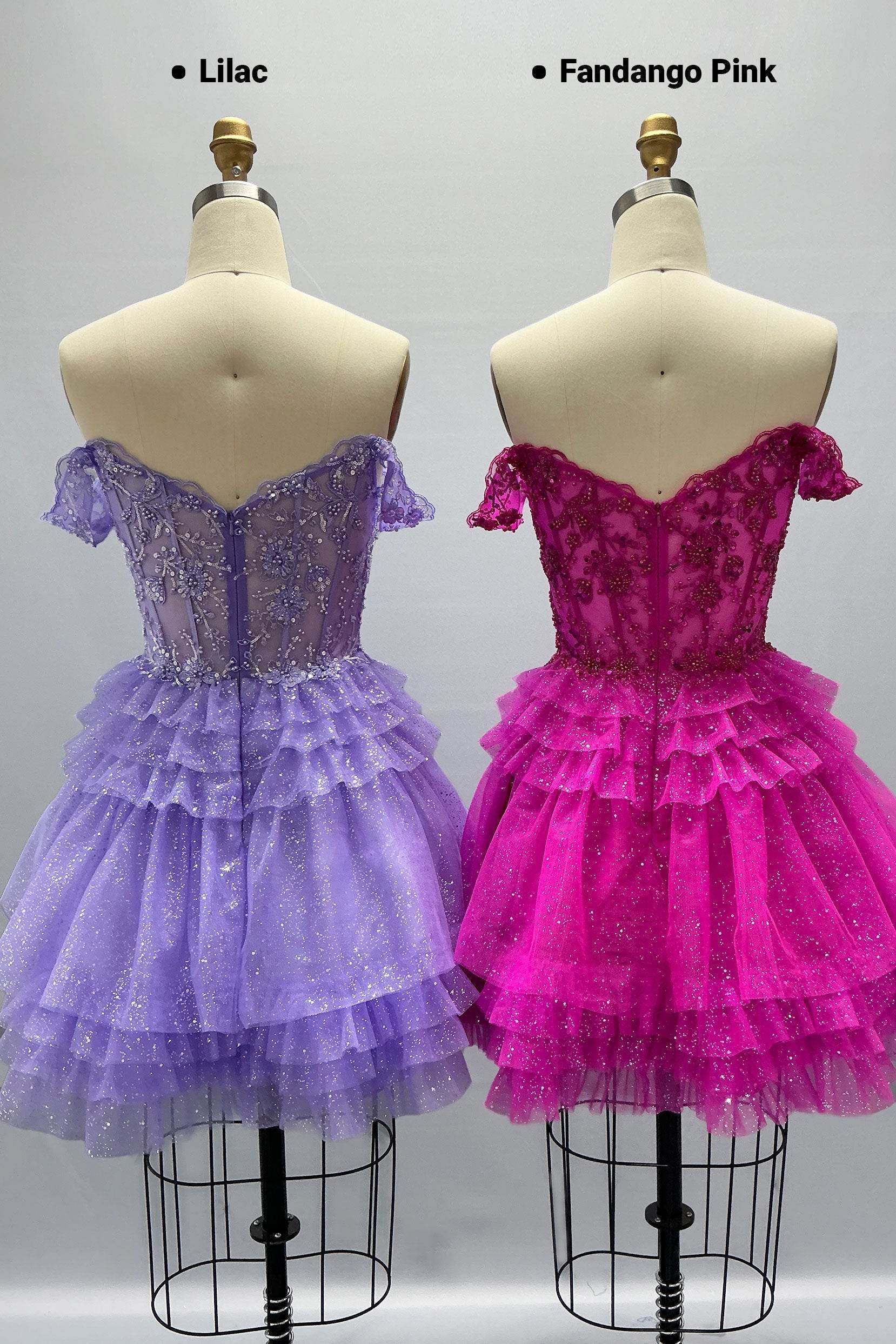 Luxe A-Line Sweetheart Off-Shoulder Tulle Appliqué Homecoming Dress