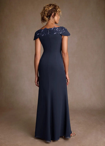 Elegant Sheath V Neck Chiffon Maxi Dress Sequin Lace Mother of the Bride Dress