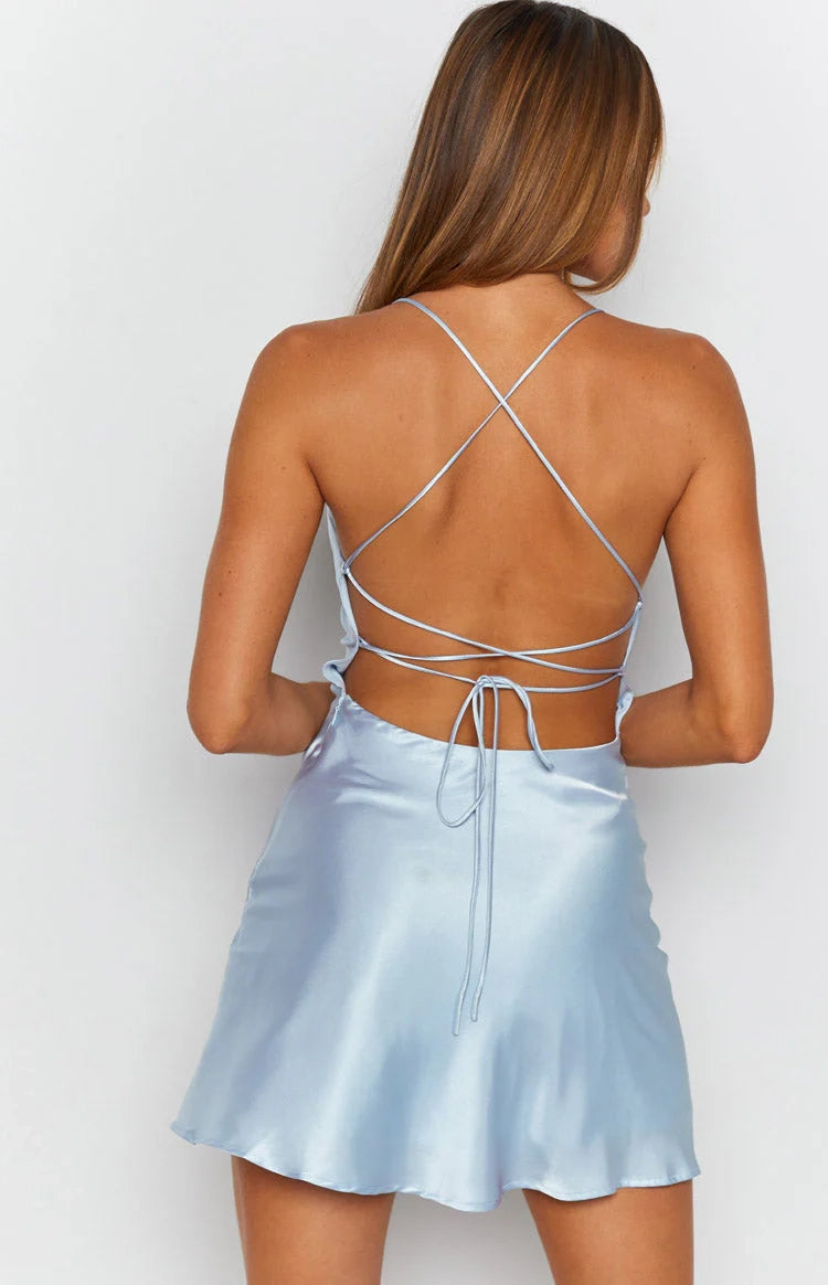 Large Sequin A-Line Straight Sleeveless Criss Cross Back Mini Homecoming Dress