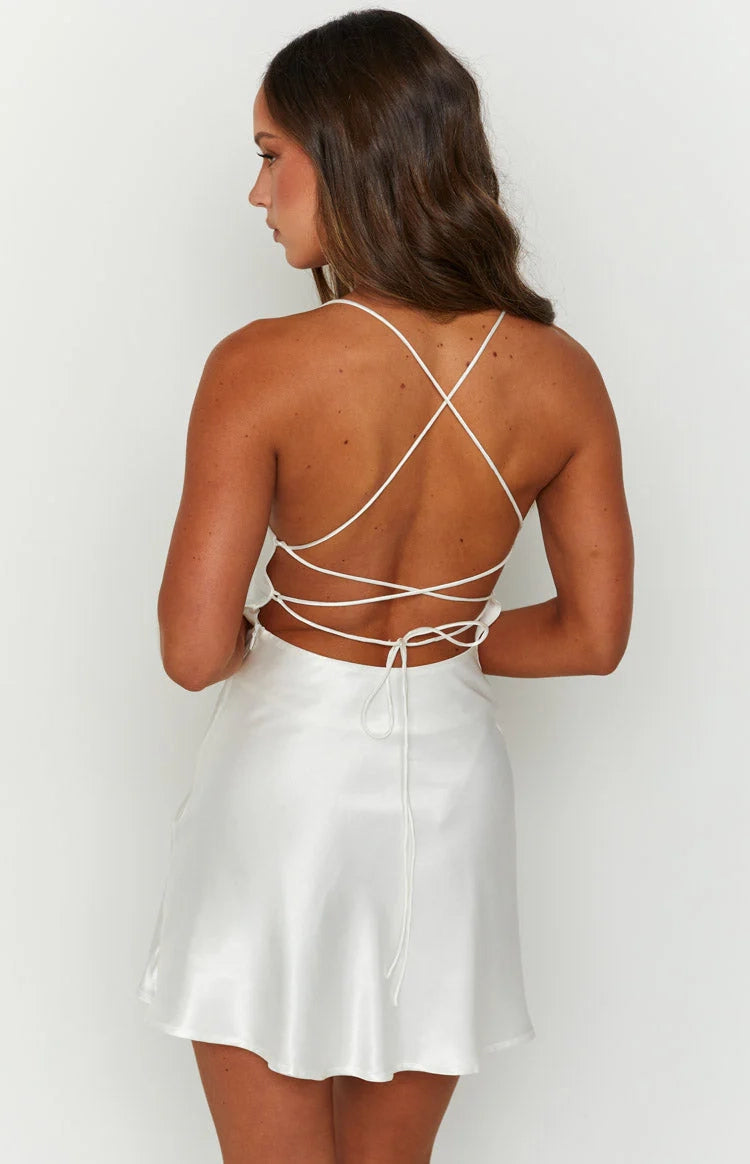 Large Sequin A-Line Straight Sleeveless Criss Cross Back Mini Homecoming Dress