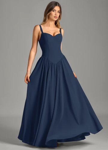 Elegant Strapless Sweetheart A-Line Corset Chiffon Bridesmaid Dresses Sweetheart Neck Gown with Flared