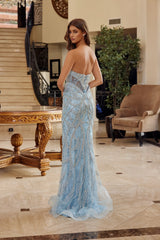 Dazzling Mermaid Strapless Sleeveless Beaded Tulle Long Corset Prom Dress