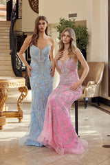 Dazzling Mermaid Strapless Sleeveless Beaded Tulle Long Corset Prom Dress
