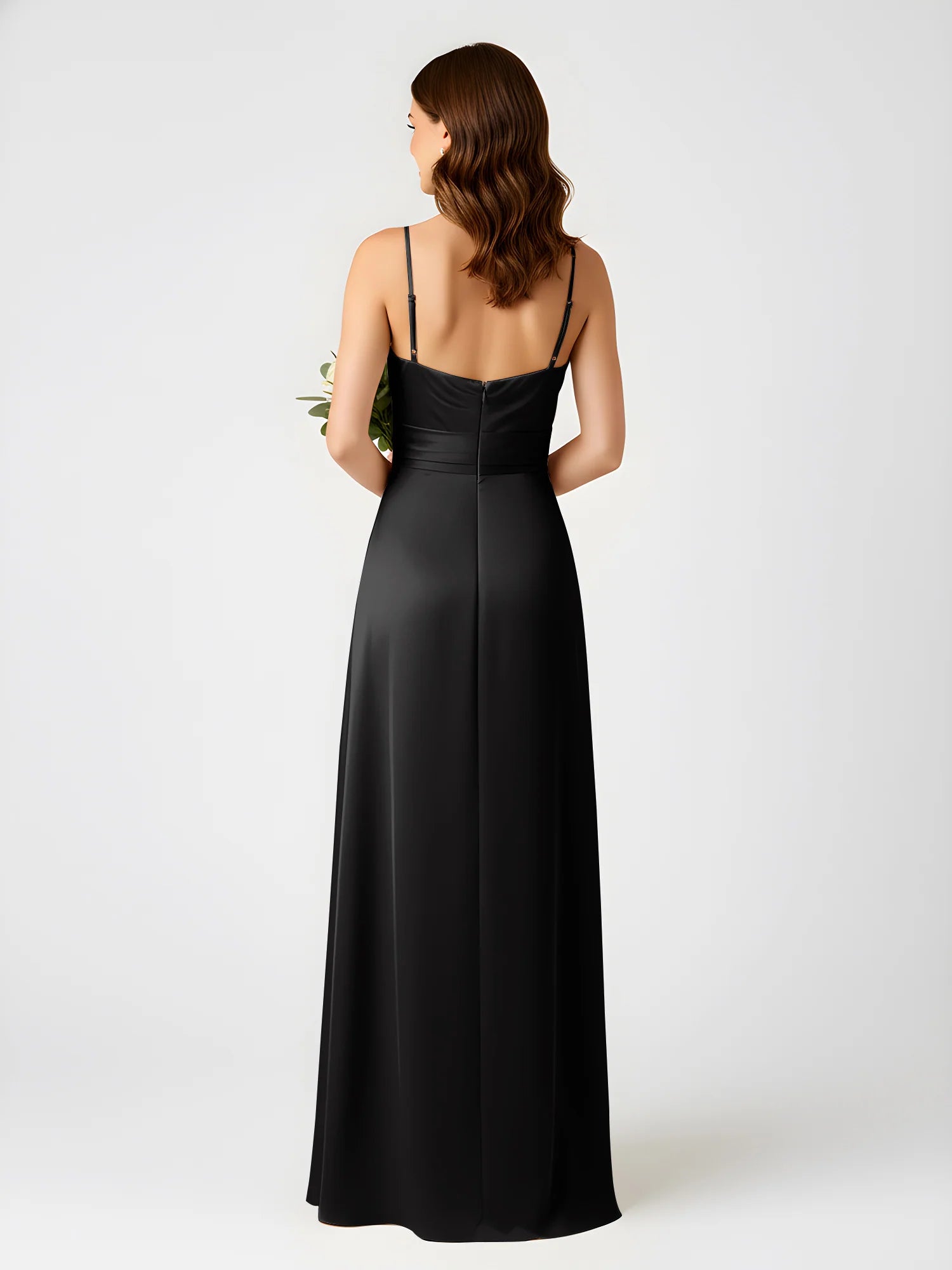 Boat Neck Flutter Sleeve Chiffon A-Line Bridesmaid Maxi Dress with Waist Tie & Pockets