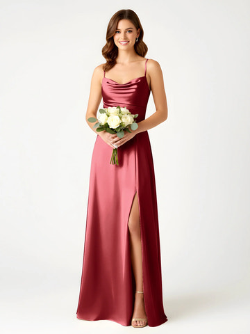 Boat Neck Flutter Sleeve Chiffon A-Line Bridesmaid Maxi Dress with Waist Tie & Pockets