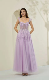 Dreamy A-Line Sweetheart Tulle Floor-Length 3D Floral Corset Prom Dress