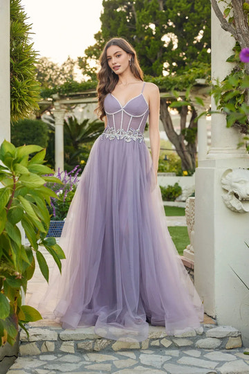 Vestido de Fiesta de Ensueño con Escote Corazón, Tirantes Finos, Tul y Corsé de Cuentas