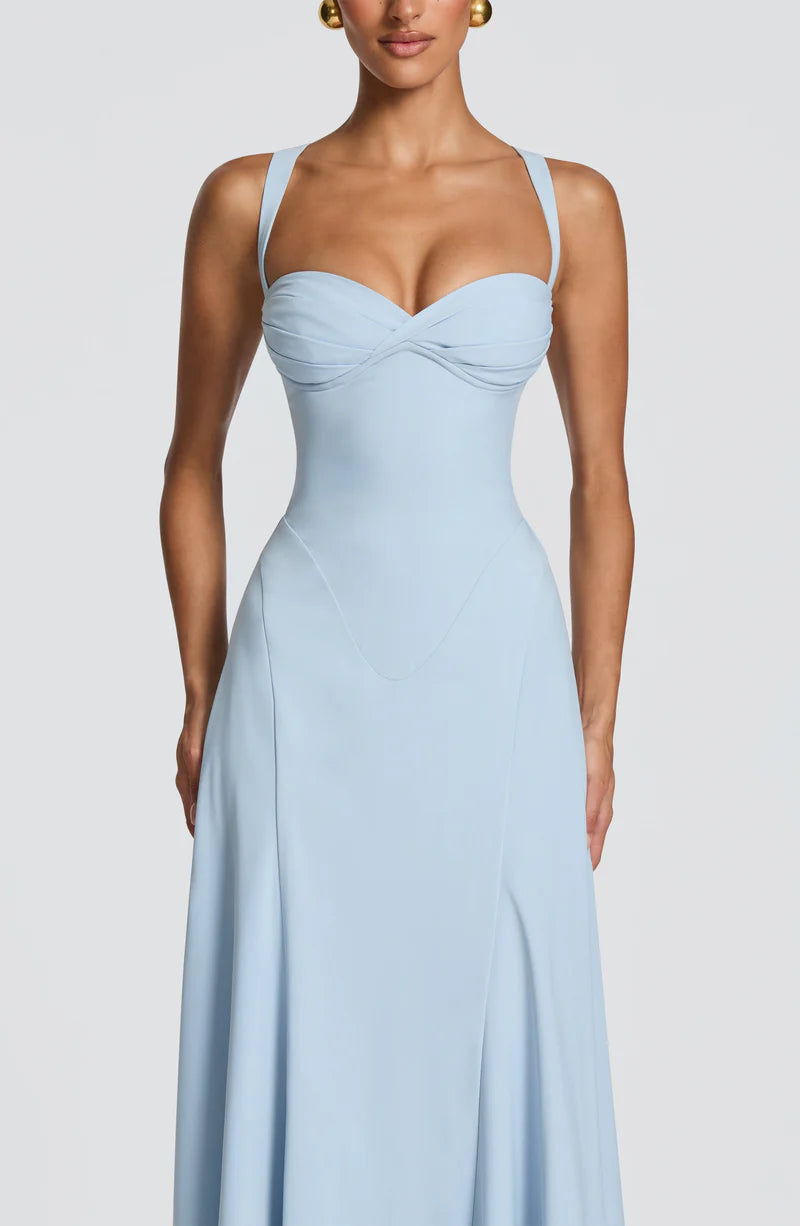 Elegant A-line Sweetheart Chiffon Maxi Lace Up Evening Dress