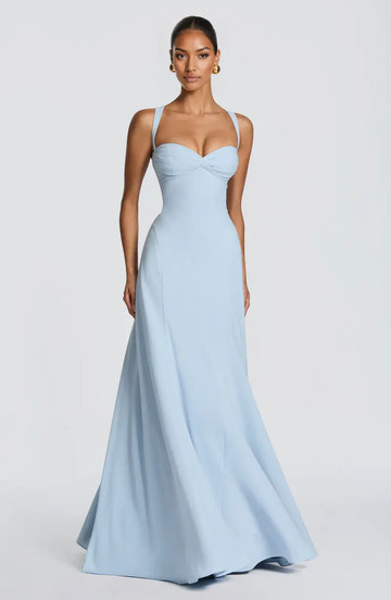 Elegant A-line Sweetheart Chiffon Maxi Lace Up Evening Dress