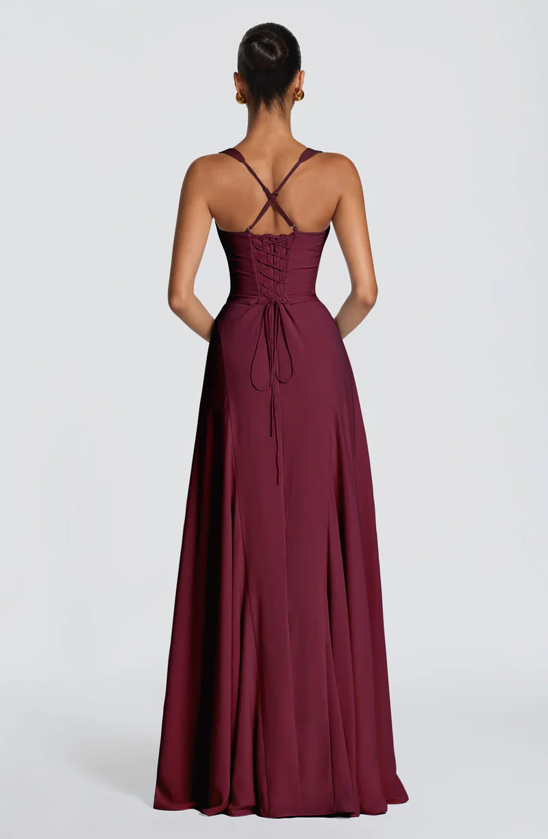 Elegant A-line Sweetheart Chiffon Maxi Lace Up Evening Dress