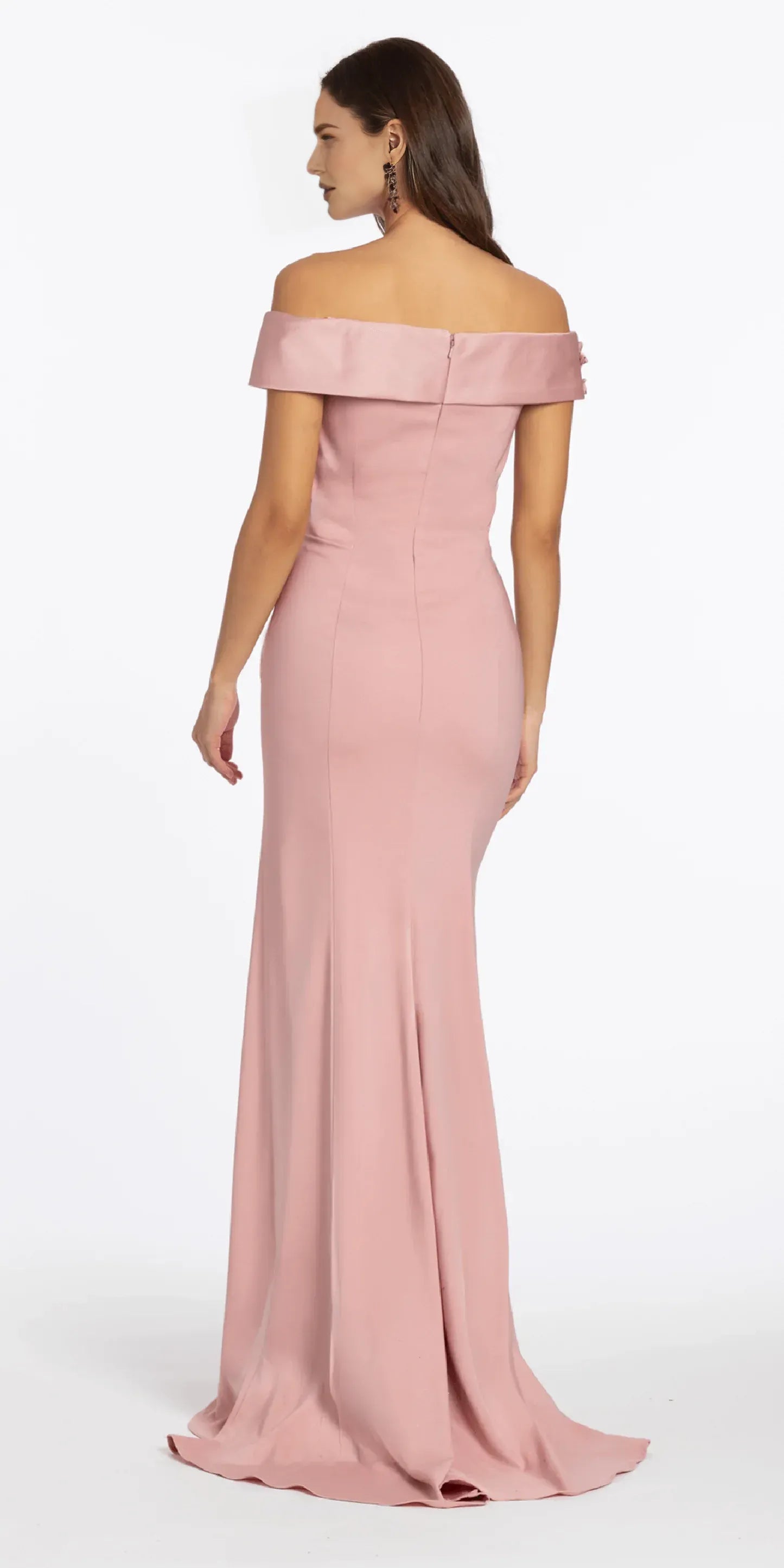 Elegant Mermaid OffShoulder Vneck ShortSleeve FloralApplique Wrap Formal Mother of the Bride Dress