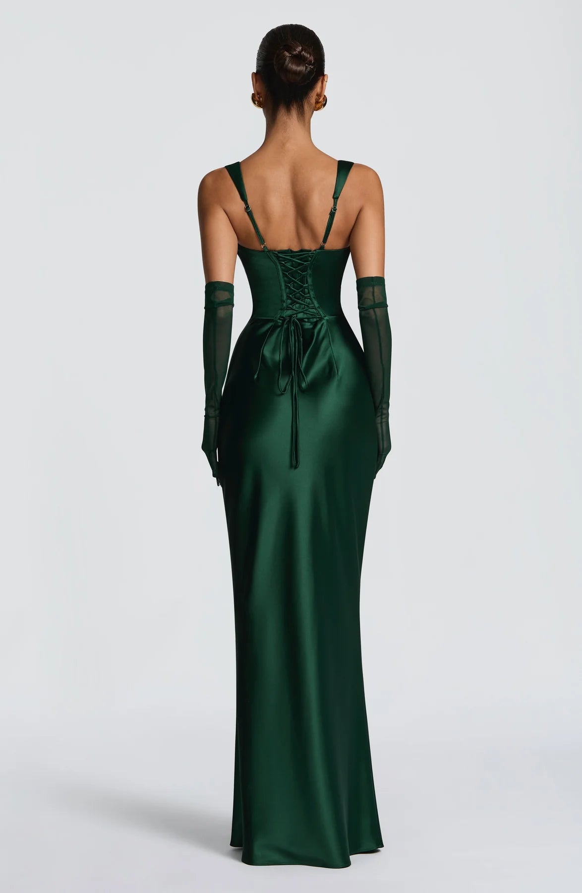 Elegant Mermaid Square Neck Sleeveless Satin Maxi Ruched Lace Up Evening Gown