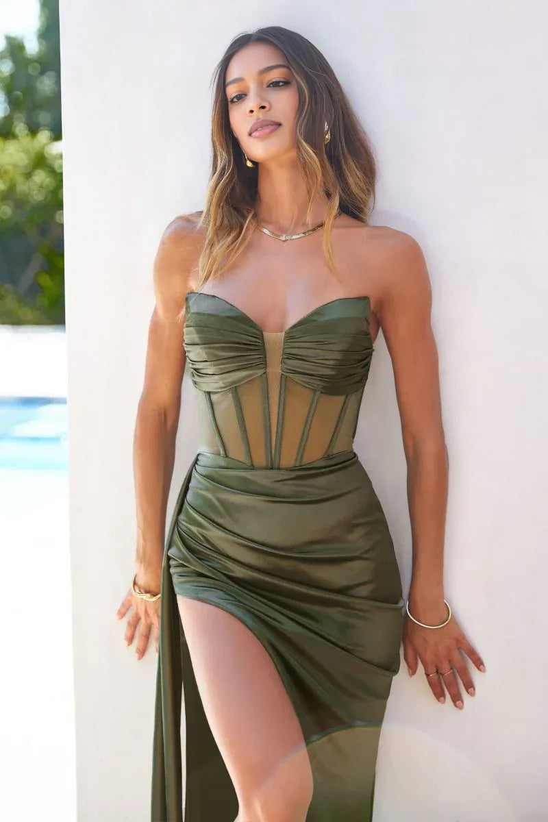 Glamorous Mermaid Sweetheart Strapless Zip‑back Long Prom dress