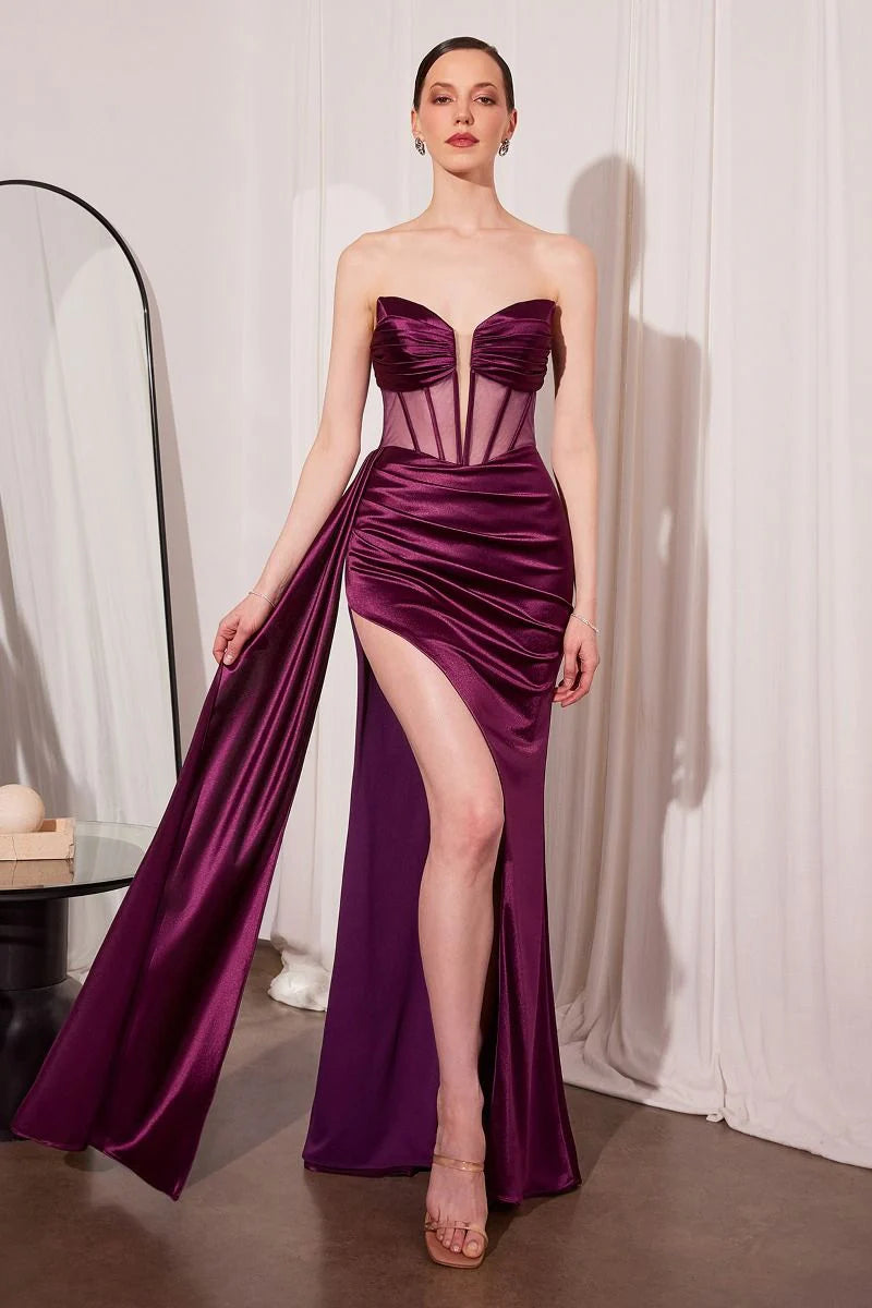Glamorous Mermaid Sweetheart Strapless Zip‑back Long Prom dress