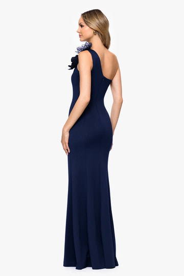 Elegant One-Shoulder Mermaid Formal Gown with 3D Floral Embellishment Mother of the Bride Dress