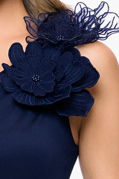 Elegant One-Shoulder Mermaid Formal Gown with 3D Floral Embellishment Mother of the Bride Dress
