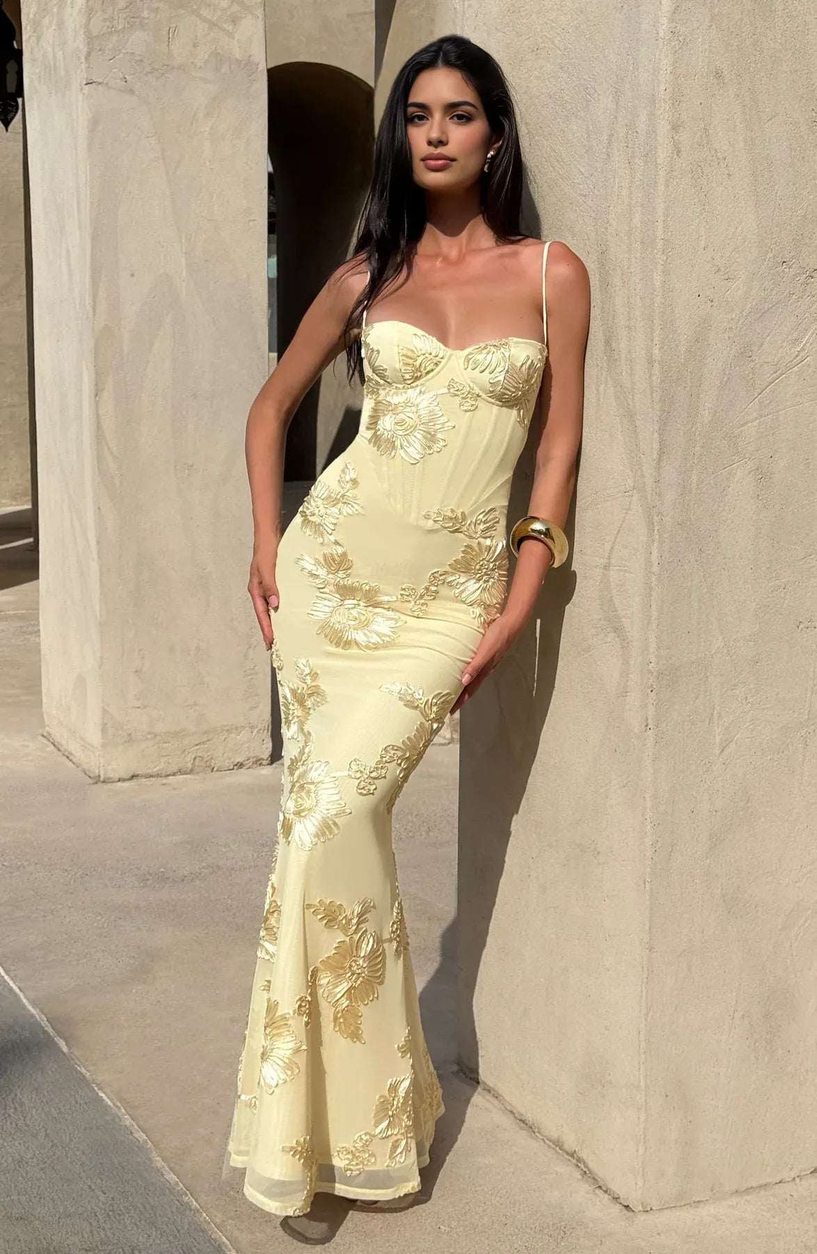 Embroidered Mermaid Sweetheart Sleeveless Tulle Maxi Lace Up Evening Gown
