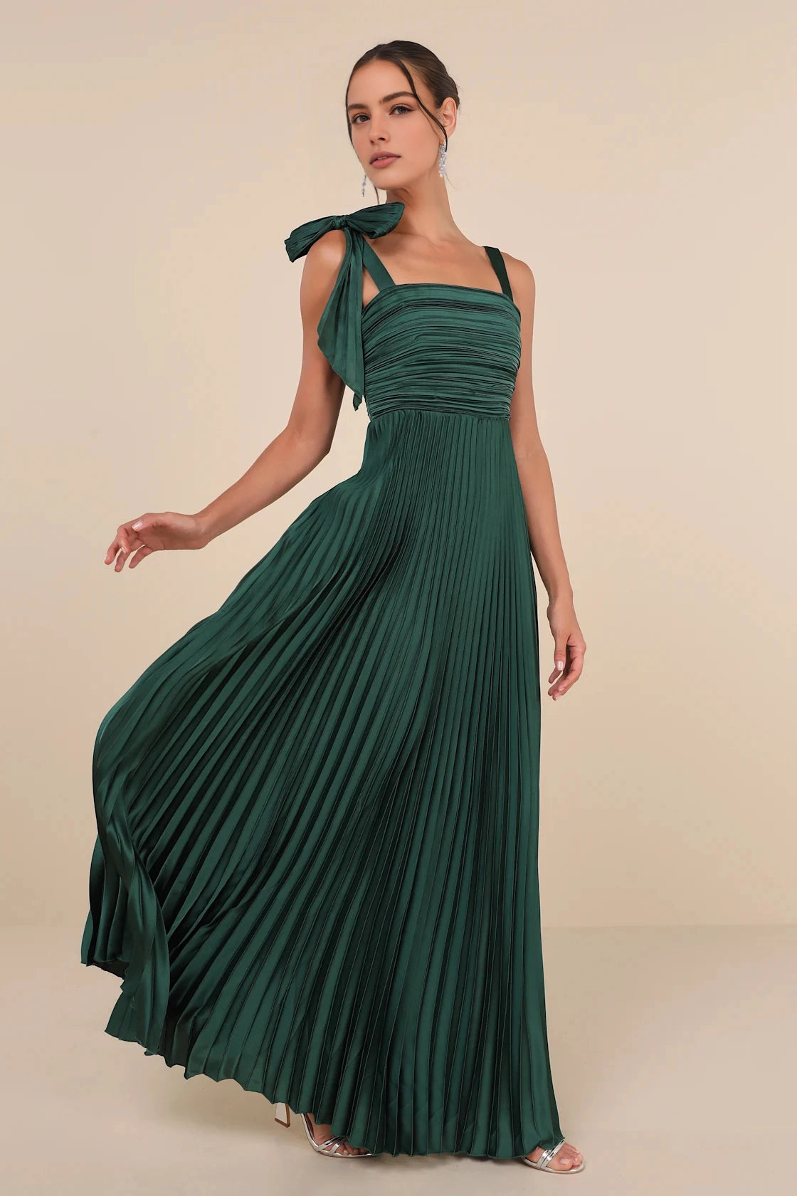 Blush Pink A Line Square Sleeveless Low Back Maxi Bridesmaid Gown Vedress