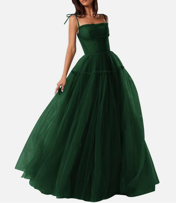 Women's Tulle Prom Homecoming Dress Long A Line Foraml Evening Party Gowns Formal Prom Dresses