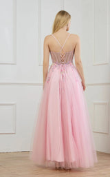 Floral Embroidery A-Line Sweetheart Tulle Floor-Length Sequin Corset Prom Gown