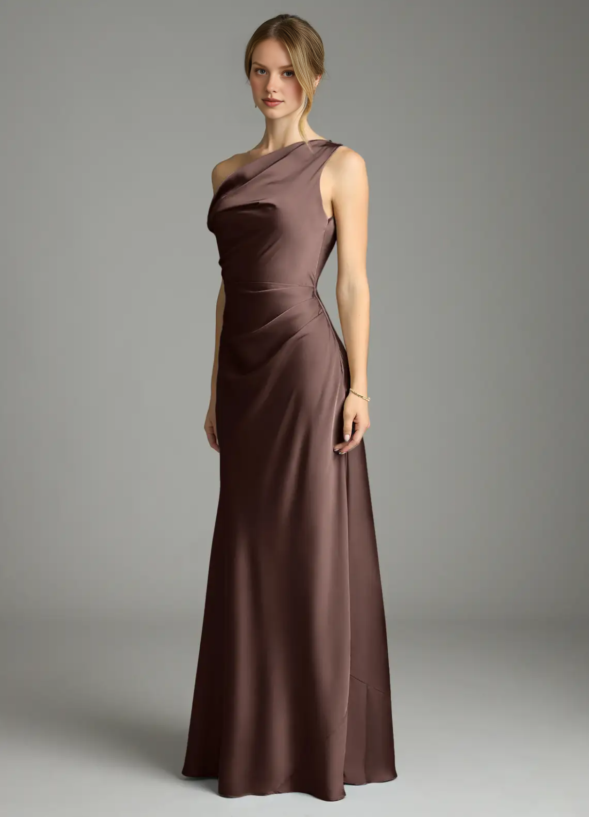 Elegant Off-the-Shoulder Satin Evening Gown with Mermaid Silhouette Party Wedding Guest Bridesmaid Dresses
