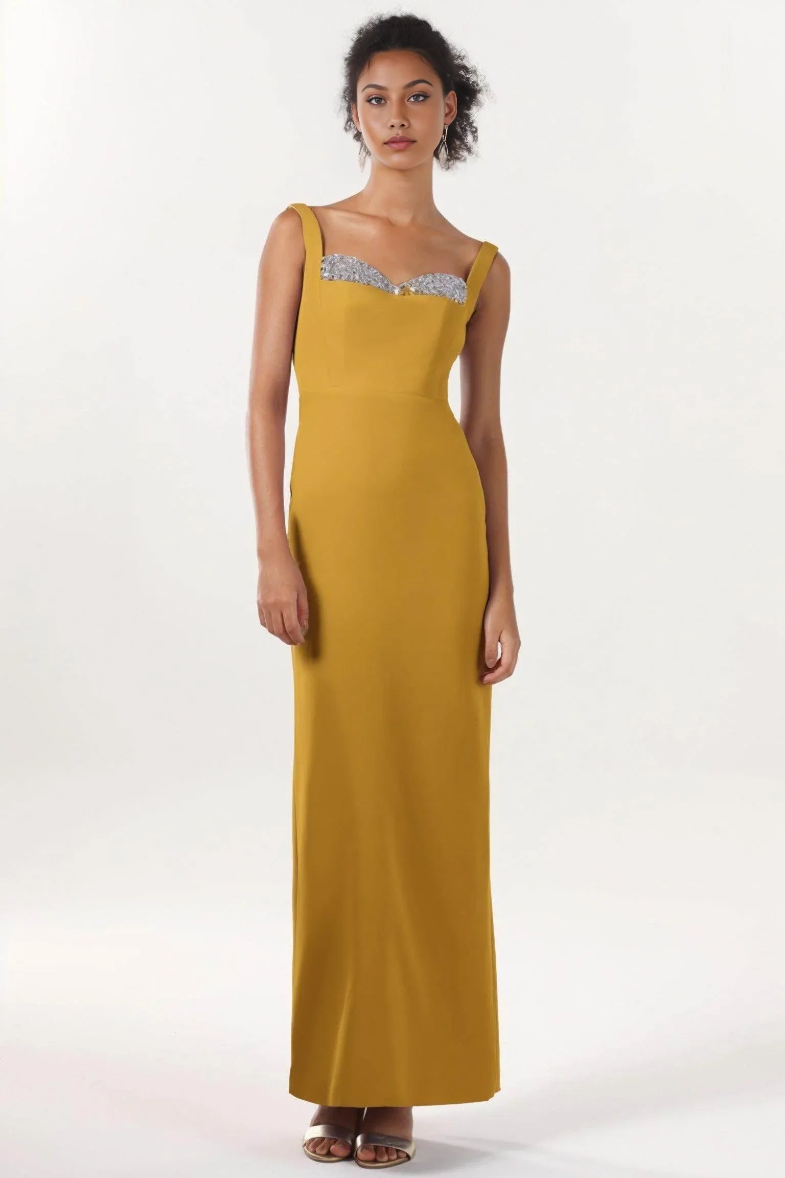 Graceful Sheath-Column Sweetheart Sleeveless Crepe Beaded Formal Evening Dress