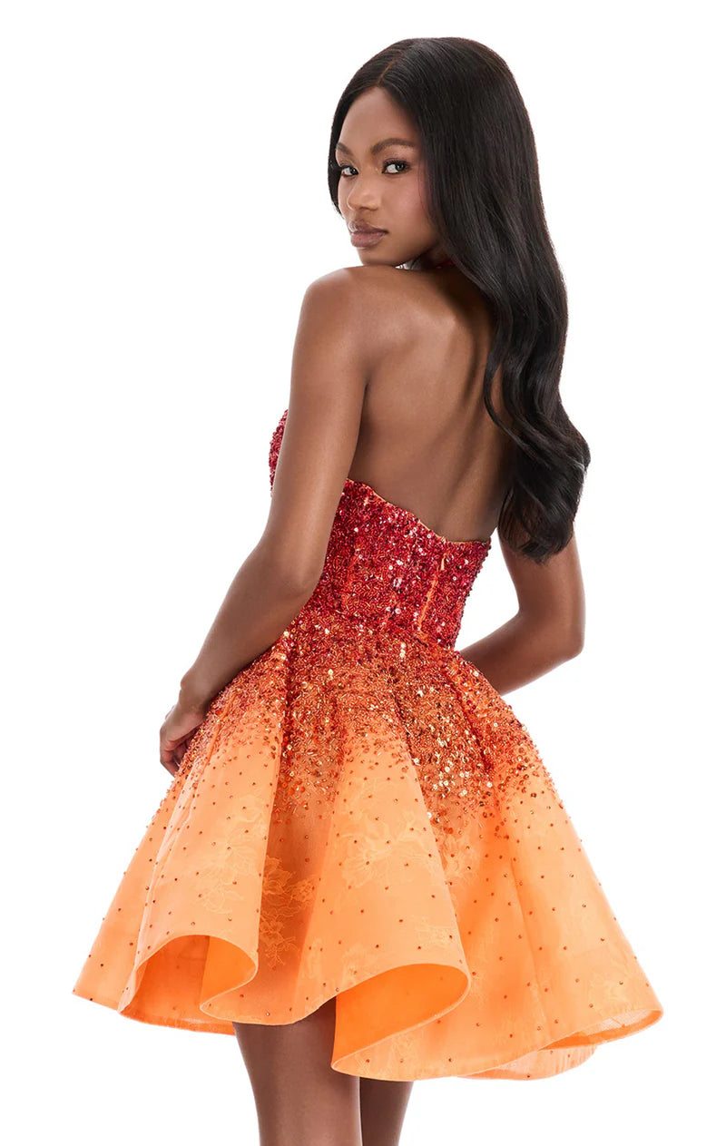 Glamorous A-Line Halter Sleeveless Sequin Mini Homecoming Dress