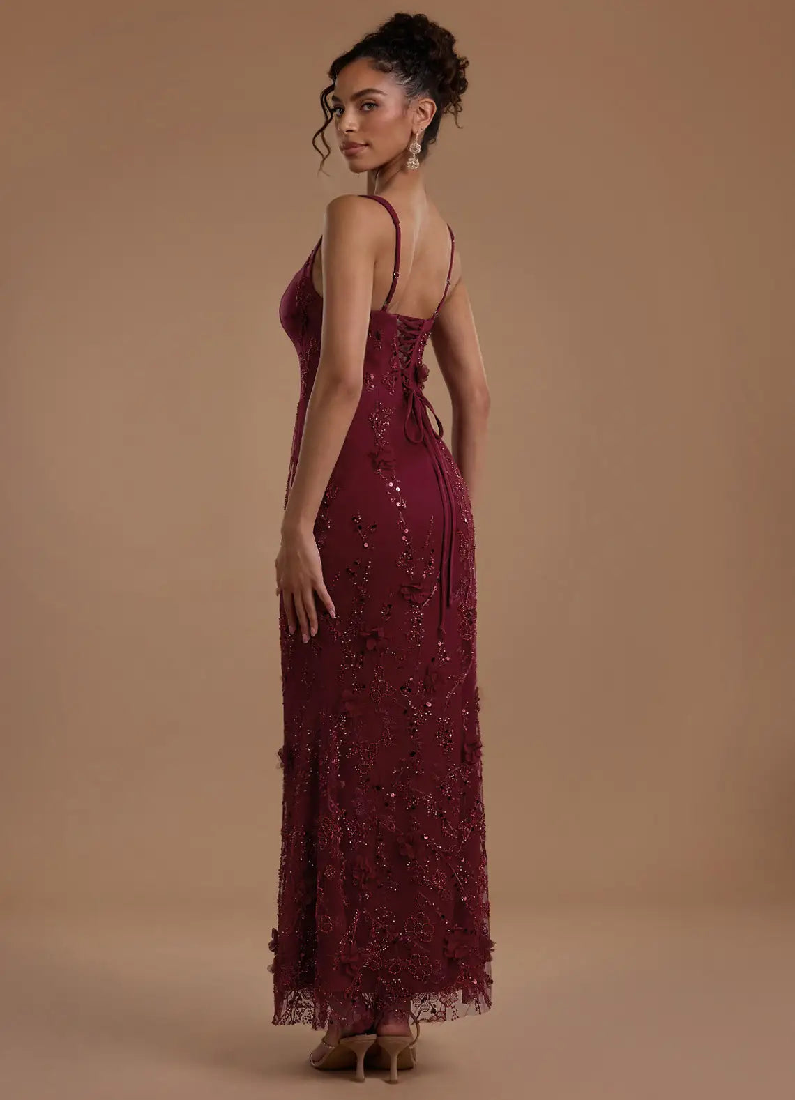 Glamorous Mermaid Square Sleeveless Tulle Evening Dress FloorLaceUp 3DApplique Prom Dress