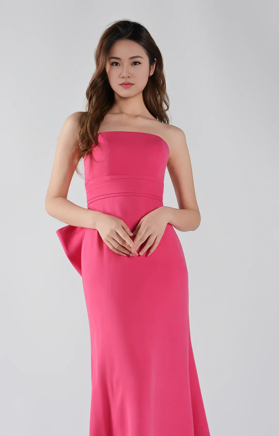 Glamorous Mermaid Strapless Sleeveless Floor Length Bow Back Evening Dress
