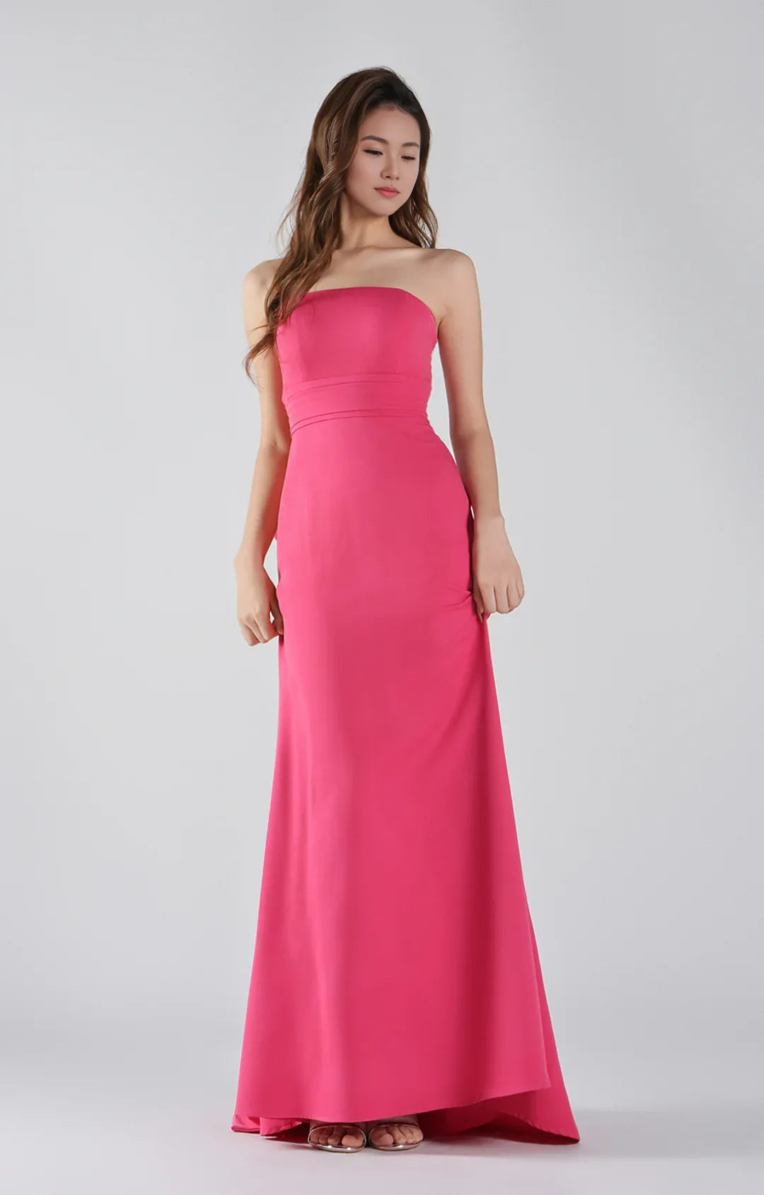 Glamorous Mermaid Strapless Sleeveless Floor Length Bow Back Evening Dress