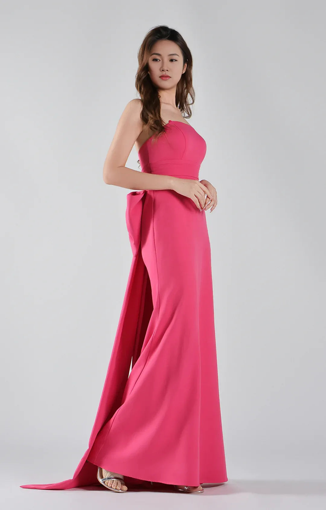 Glamorous Mermaid Strapless Sleeveless Floor Length Bow Back Evening Dress