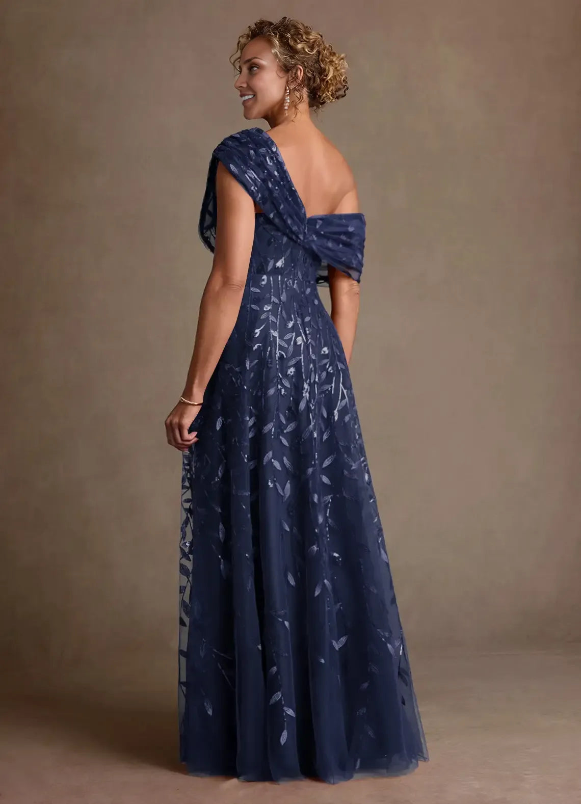 Gorgeous A Line Off Shoulder Tulle Floor Length Sequin Maxi Dress