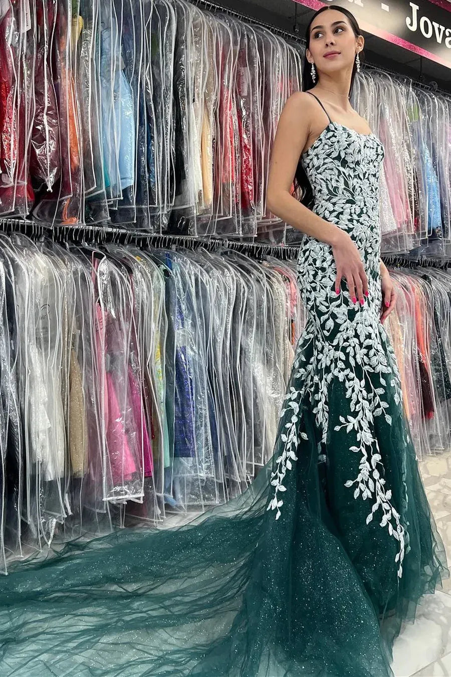 Lace Applique Mermaid Sweetheart Sleeveless Backless Floor-Length Prom Gown