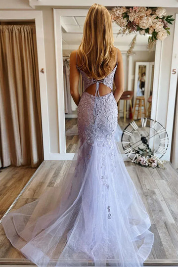 Vestido de fiesta sirena con apliques de encaje, escote corazón, sin mangas, con cordones, largo hasta el suelo