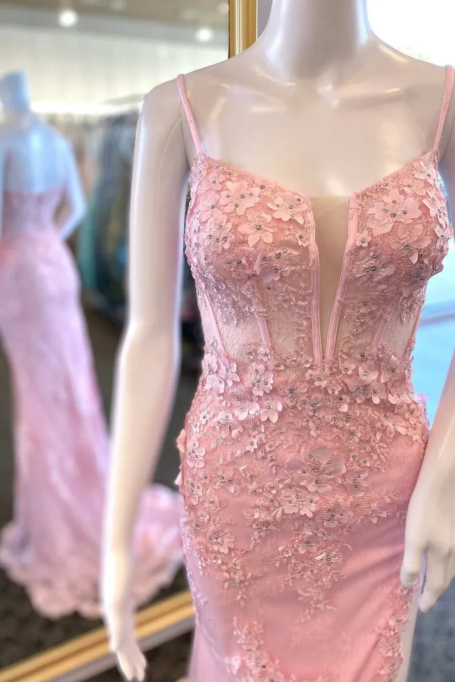 Vestido de fiesta sirena de encaje y tul, escote corazón, sin mangas, largo hasta el suelo