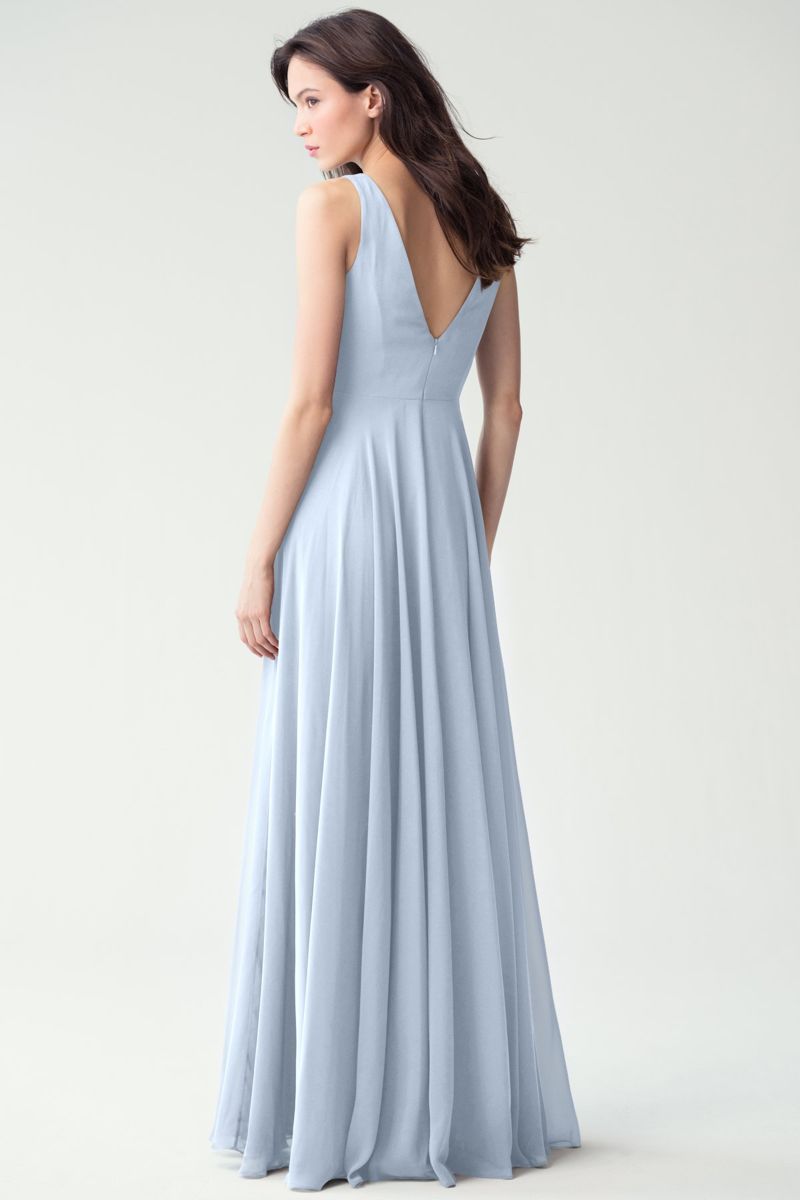 Women's Formal Evening Dress with Low Back and A-Line Silhouette Chiffon Cowl Neck Bridesmaid Dresses