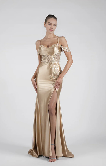 Luxury Mermaid OffShoulder Sleeveless Satin Floor-Length LaceUp Prom Dress
