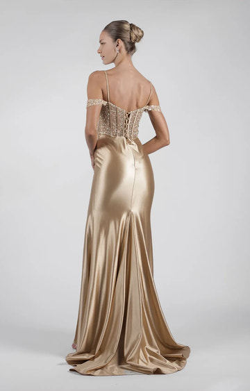 Luxury Mermaid OffShoulder Sleeveless Satin Floor-Length LaceUp Prom Dress