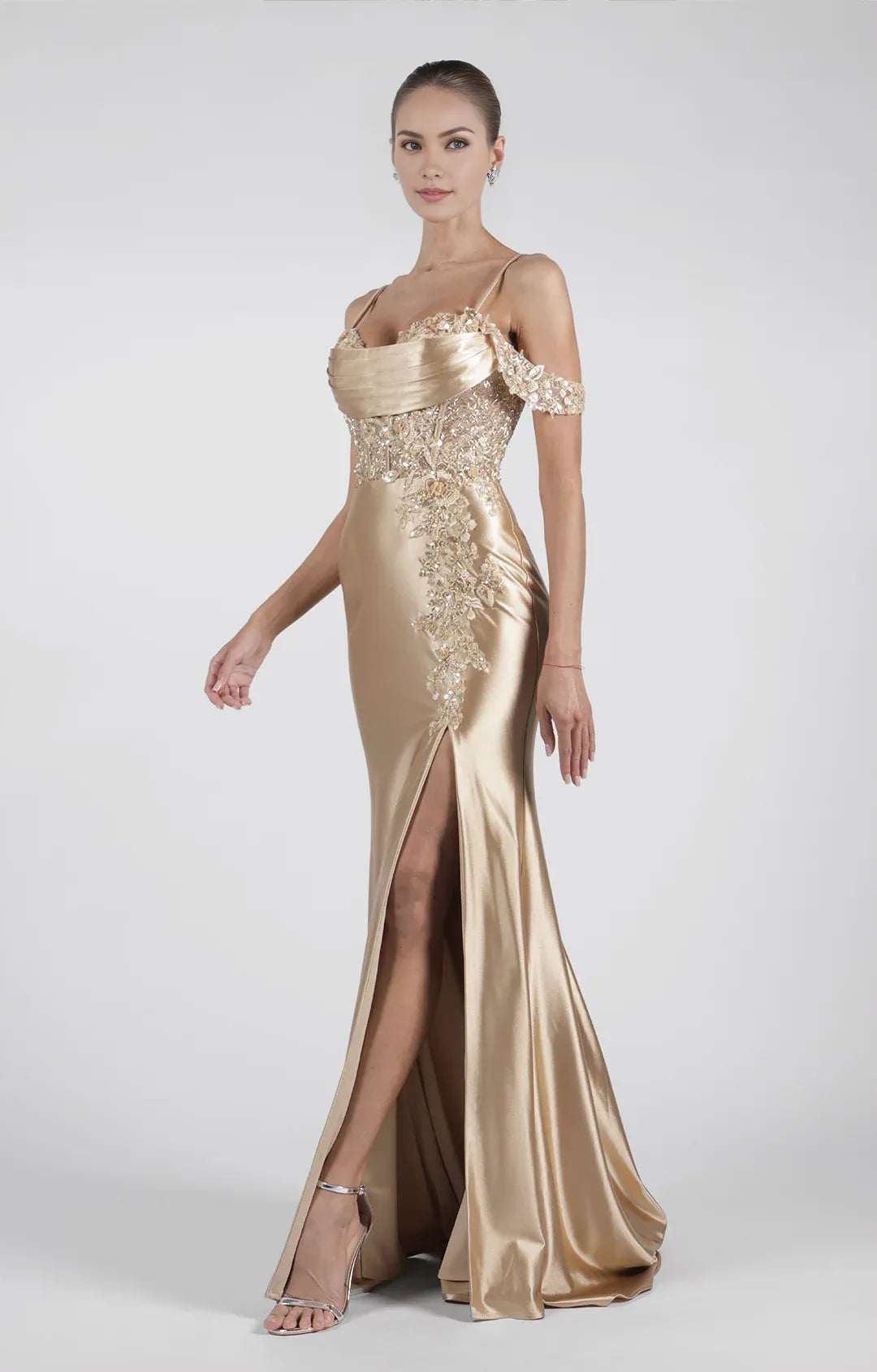 Luxury Mermaid OffShoulder Sleeveless Satin Floor-Length LaceUp Prom Dress