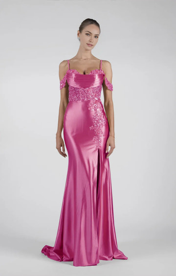 Luxury Mermaid OffShoulder Sleeveless Satin Floor-Length LaceUp Prom Dress