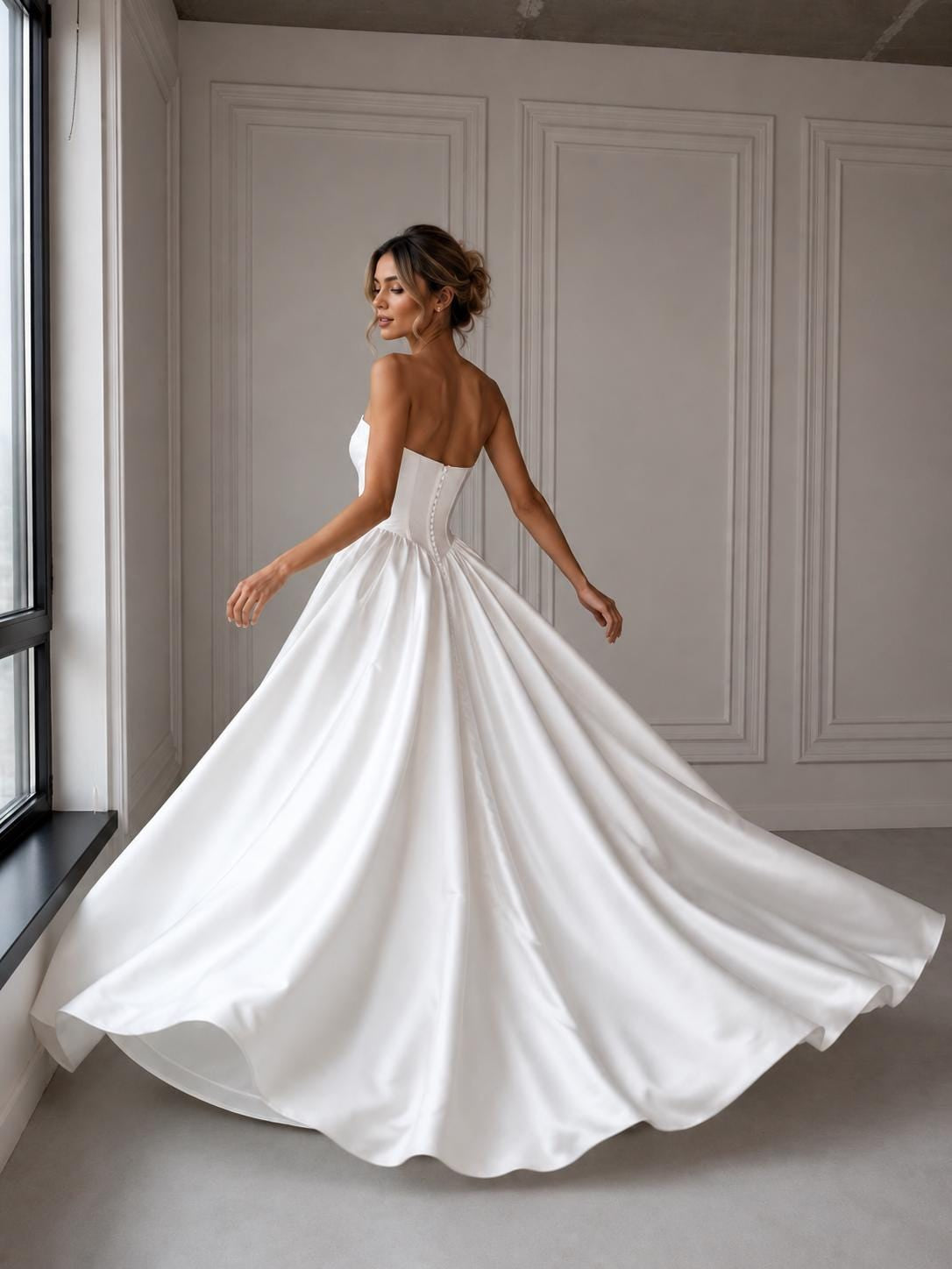 Elegant Ballgown Sweetheart Strapless Sleeveless Button Back Cathedral Train Wedding Dress