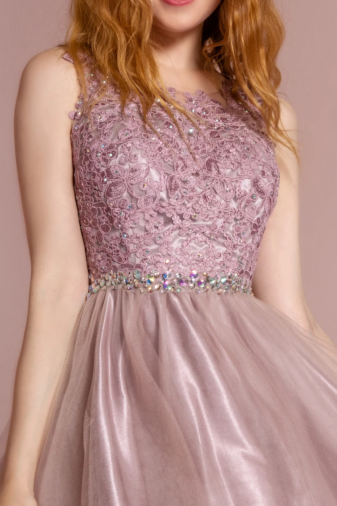 Elegant Lace Applique Tulle Scoop Neck Sleeveless Open Back Short Formal A Line Short Cocktail Dress