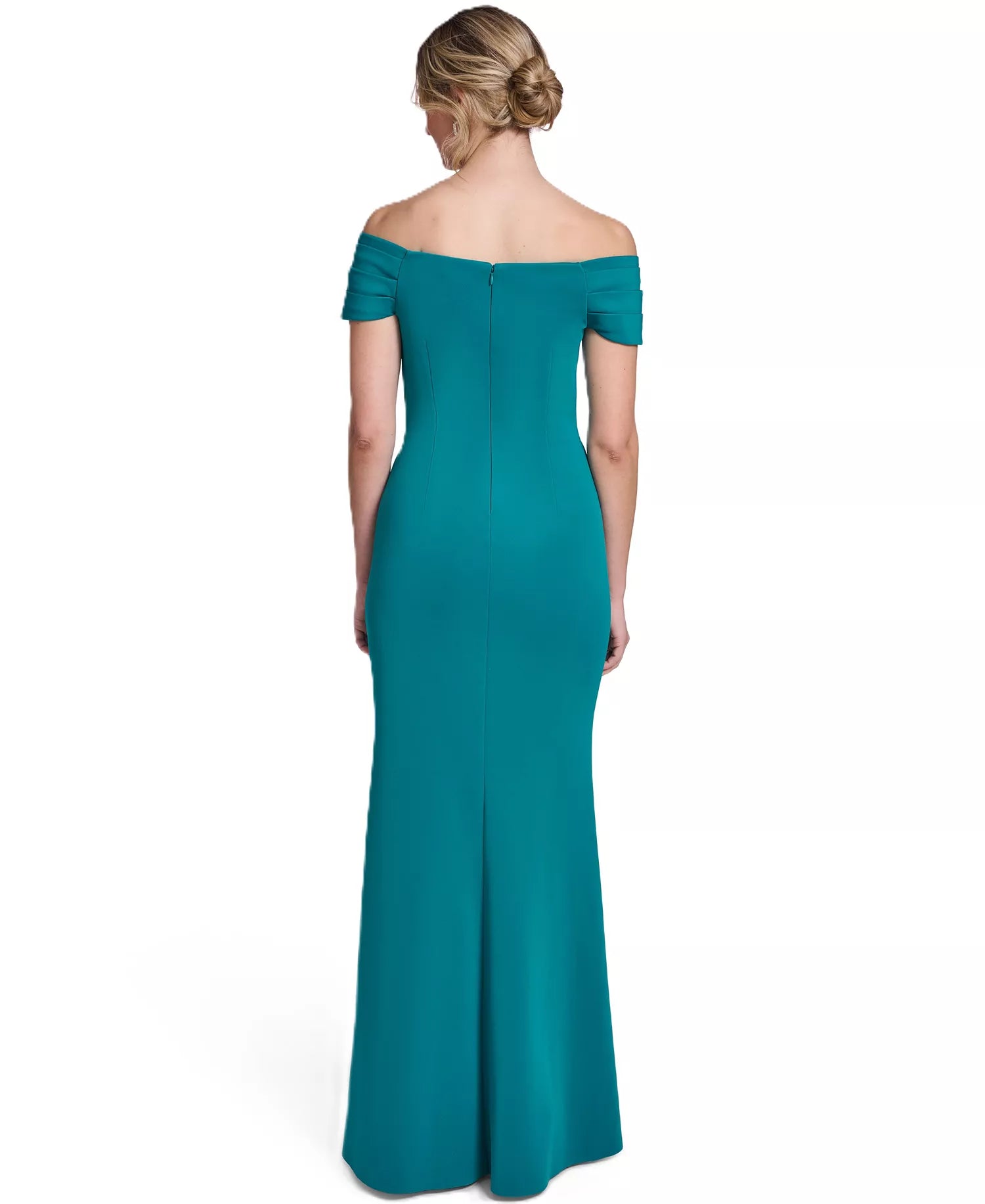 Elegant Mermaid Off Shoulder Satin Side Tuck Formal Evening Gown