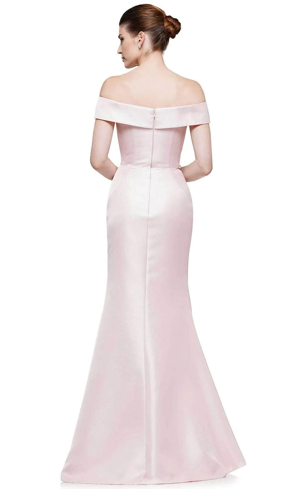 Elegant Mermaid Off-the-Shoulder Satin Maxi Dress Beaded Floor Length Evening Dress