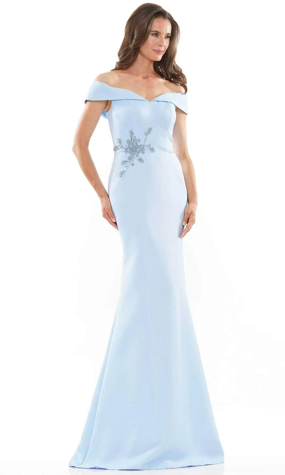 Elegant Mermaid Off-the-Shoulder Satin Maxi Dress Beaded Floor Length Evening Dress